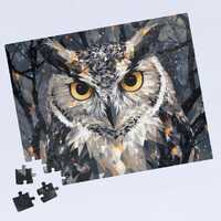 Owl Jigsaw Puzzle 110 Pieces Horizontal - Wall Art Family Together Owl Bedroom Decoration Puzzles Ar