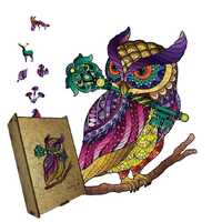Interactive Owl Jigsaw - Handcrafted Wooden Puzzle Box, Fun Learning Toy for Kids, Customizable Gift