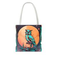 Punk Art Owl Tote Bag -  Perfect Gift for Bird Lovers, Colorful Owl Design, Cool Gift Idea, Abstract