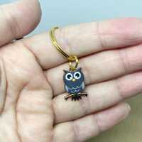 Owl keyring, owl keychain, grey owl, uk seller, owl gift, teacher gift, stocking filler, gardener gi
