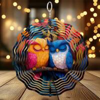 Wind Spinner PNG- Owl Wind Spinner, Outdoor Garden Wind Spinner Decor, Windspinner Gift, Sublimation