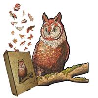 Custom Jigsaw Puzzle Owl | Personalized Wooden Puzzle for Kids | Brain Teaser Activities & Fores