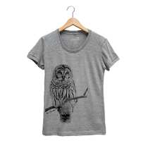 Owl Graphic Tee: Women's Tri-Blend Screenprint Shirt