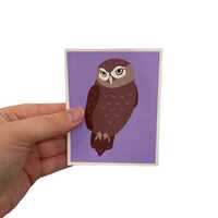 Brown Owl Vinyl Sticker: Waterproof Laptop Decal for Nature Lovers