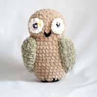 Custom Handmade Plush Owl Toy, Soft Crocheted velvet Owl, gift for kids, baby showers, adults