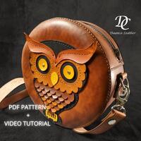 Owl Leather Bag PDF Pattern: Round Crossbody Design (A4 & Letter)