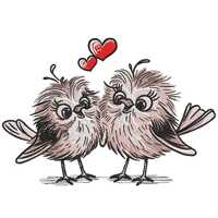 Owl Couple embroidery design. Love Bird embroidery File. Valentines day embroidery design. Owl embro