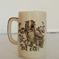 Vintage Otagiri Style Owl Mug - Brown and White Coffee Tea Cup - Bird Lover Coffee Mug