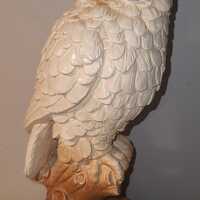 Vintage Owl Sculpted Plaster and Hand Painted