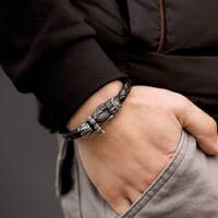 Handmade Totem OWL Bracelet,Exclusive designer bracelets for men, Custom accessories, Scandinavian, 