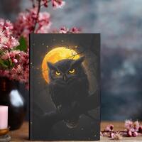 Mysterious Owl Journal, Dark Fantasy Notebook, Gift for Writers, Halloween Decor, Witchy Accessories