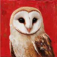 Barn Owl Oil Painting Wild Animals Painting On Canvas Bird Impasto Wall Art Rustic Wall Art Gifts by