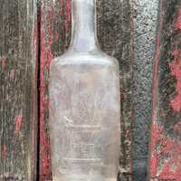 c1900 Owl Drug Company Hand Blown Clear Glass Bottle 6.75in