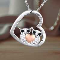 Owl Necklace for Women 925 Sterling Silver Owl Pendant Adjustable Chain