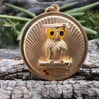 Gold Owl Charm, Owl Charm, Gold Owl Pendant