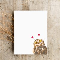 owl valentine card  heart love note