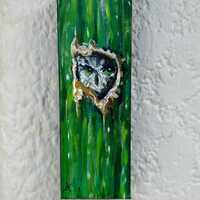 Owl Saguaro Painting, cactus, desert art, bird, Home Decor, acrylic paintings