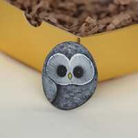 BABY OWL painted rock MAGNET