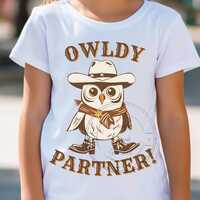 Owldy Howdy Partner, Sheriff Owl, bird, Wild West, Western, Howdy, PNG ONLY digital design, sublimat