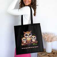 Cute Owl Family Tote Bag, Owl Lover Gift, Adorable Owl Artwork, Eco-Friendly Reusable Bag, Cute Anim