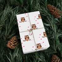 Owl Heart Wrapping Paper