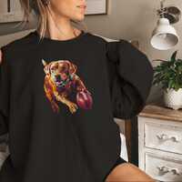 Football Sweatshirt - Fun Football Fan Sweater with Dog Helmet Design, Football Dogs Shirt, Superb O