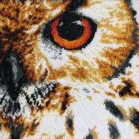 Owl Bead Embroidery Kit, Hand Embroidery on Satin, DIY Craft Kit, Beginner Needlework Beading, Beadw