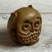 Vintage fisher Taunton studio pottery stoneware owl ornament