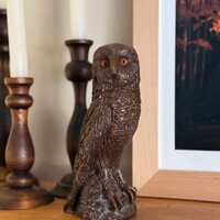 Wooden Resin Owl Figurine