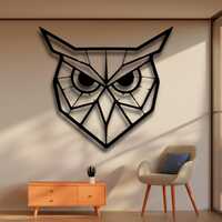 Geometric Owl Wall Art SVG | Sharp Silhouette Laser Cut File for Cricut CNC Glowforge | Modern Anima
