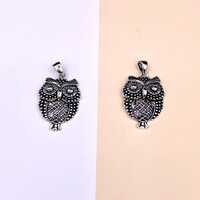 Vintage Sterling Silver Owl Pendant: Bird Necklace (20mm x 15mm)