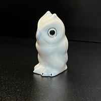 Herend Figurine - White Porcelain Baby Owl Minimally Handpainted