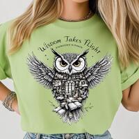 Owl Wisdom PNG: Magical Library Png for Book Lovers, Sublimation Designs