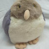 Vintage BJ Toys Cute Round BIRD OWL 6" Plush Stuffed Animal Toy 1980's