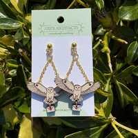 Wooden Owl Messanger Earrings
