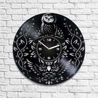 Owl Vinyl Record Wall Clock, Bird Wall Art, Forest Animal Room Decor, Nursery Decorations, Birthday 