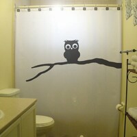 cute baby owl Shower Curtain. Extra long fabric shower curtains 84 90 96 inch, custom stall size 36 