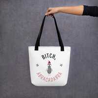 Magical Winter Owl Sass Tote Bag - Bitch, Abracadabra