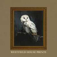 Vintage Owl Print: Dark Academia Halloween Decor (Digital Download, 5 JPG + PDF Files)