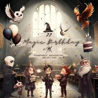 Wizard School Clipart Bundle: Magic Birthday, Witch, Owl (Digital Download)