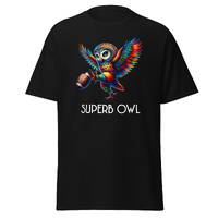 Superb Owl Colorful Unisex classic tee. This rainbow owl is superb, clearly ready for a big game day