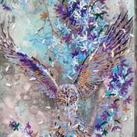 DIY Bead Embroidery Kit Owl in the Morning Beaded Needlepoint Craft Set Beading Kit for Embroidery S