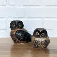 Vintage Stoneware Owl Figurines