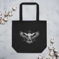 Mystic Owl Tote Bag Witch Bag Dark Aesthetic Tote Celestial Tote Bag Owl Lover Bag Barn Owl Tote Alt