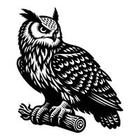 Eurasian Eagle Owl SVG | Black & White Vector File for Laser Cutting | Perfect Crafting Design, 