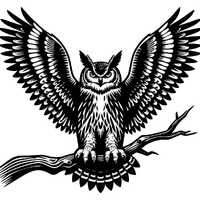 Forest Eagle Owl SVG | Black & White Vector File for Laser Cutting | Perfect Crafting Design, An