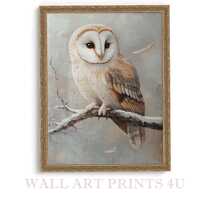 Barn Owl Art Print: Impressionist Home Decor (Digital Download)