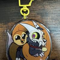 Owl & Titan Demon - 2.5" Sparkly Acrylic Charm
