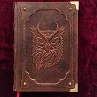 Owl Grimoire Journal A4 &ndash; Embossed Book of Shadows &ndash; 600 Ivory Blank Pages &ndash; Handm