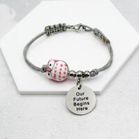 Personalized Owl Bracelet: Engraved Charm, Custom Message or Name Jewellery Fukuro